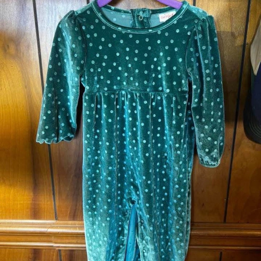 Cat & Jack Green Polka Dot One Piece